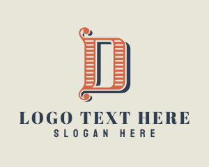 Lettering - Swirl Calligraphy Letter D logo design