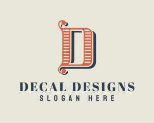 Swirl Calligraphy Letter D logo design