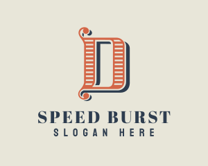 Swirl Calligraphy Letter D logo design