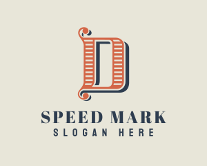 Swirl Calligraphy Letter D logo design