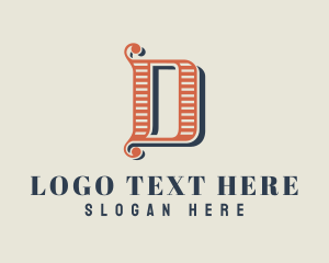 Retro Swirl Calligraphy Logo