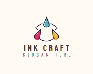 Ink Droplet Shirt Printing logo design