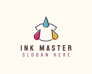 Ink Droplet Shirt Printing logo design