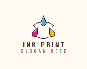 Ink Droplet Shirt Printing logo design