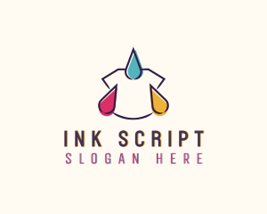 Ink Droplet Shirt Printing logo design