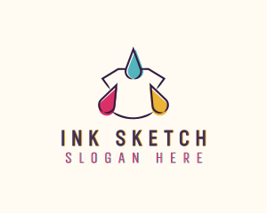 Ink Droplet Shirt Printing logo design