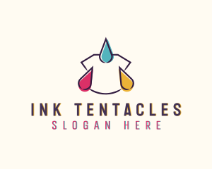Ink Droplet Shirt Printing logo design