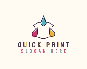 Ink Droplet Shirt Printing logo design