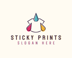 Ink Droplet Shirt Printing logo design