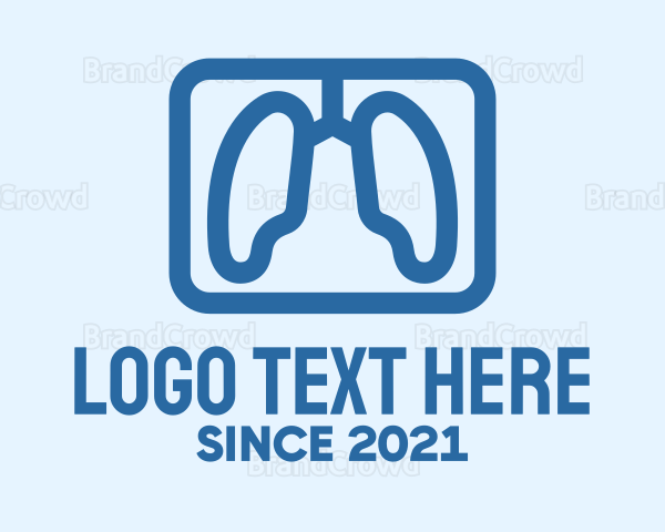 Blue Respiratory Lungs Logo