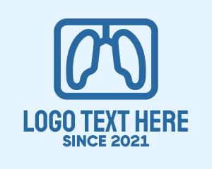 Body Organ - Blue Respiratory Lungs logo design