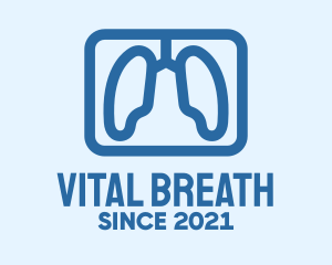 Breathing - Blue Respiratory Lungs logo design