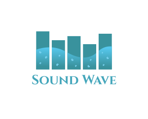 Stereo - Water Music Equalizer logo design