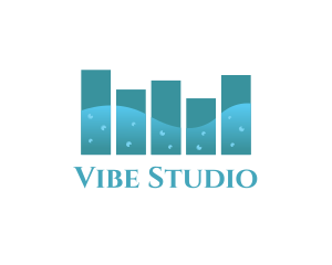 Vibe - Water Music Equalizer logo design