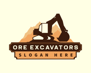 Excavator Backhoe Mining logo design