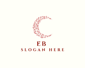 Crescent - Floral Beauty Moon logo design