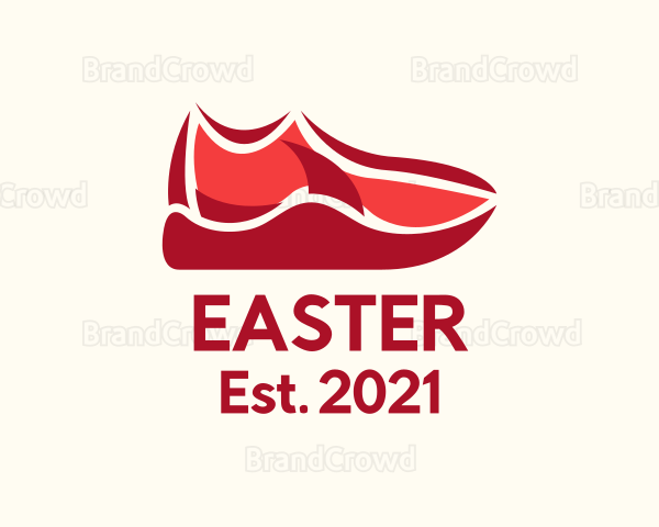 Red Sneaker Footwear Logo