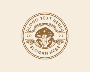 Organic - Magical Mushroom Ornamental logo design