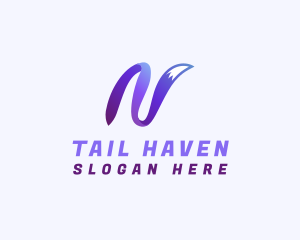 Tail - Animal Tail Letter N logo design