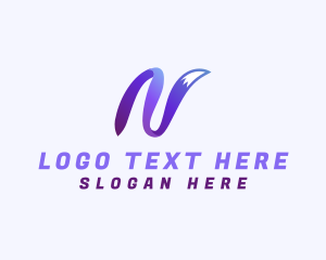 Pet Care - Animal Tail Letter N logo design