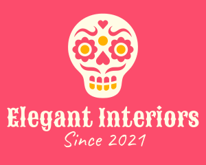 Decorative Mexican Skull logo design