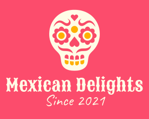 Decorative Mexican Skull logo design