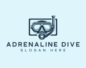 Snorkel Diving Mask logo design