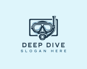 Snorkel Diving Mask logo design