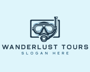 Snorkel Diving Mask logo design