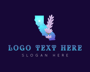 California Lavender Flower Logo