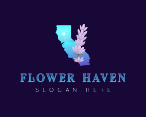 California Lavender Flower logo design