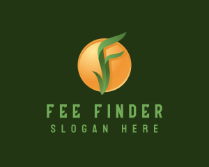 Letter F Leaf Wellness logo design