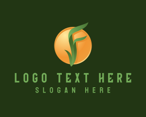 Vegan - Letter F Leaf Wellness logo design