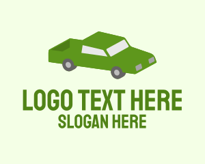 Car Leasing - Green Isometric Pickup Truck logo design