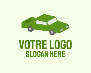 Green Isometric Pickup Truck Logo