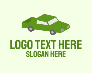 Car Hire - Green Isometric Pickup Truck logo design