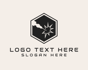 Metalwork - Laser Industrial Hexagon logo design
