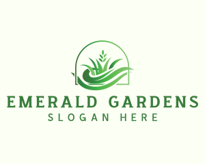 Grass Lawn Landscape logo design