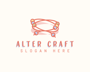 Beads Bracelet Craft logo design