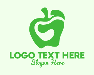 Vegetarian - Green Organic Apple logo design