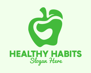 Nutrition - Green Organic Apple logo design