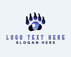 Wolf Paw - Wild Paw Print logo design