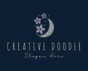 Doodle - Doodle Flower Moon logo design