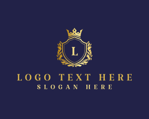 Luxury - Ornamental Monarch Crown Shield logo design