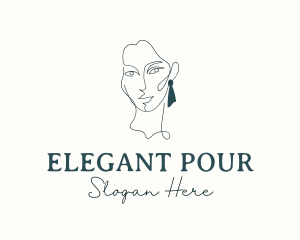 Elegant Woman Earring logo design