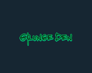 Grunge Alien Slime logo design