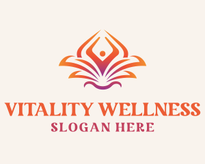 Wellness Meditate Flower logo design