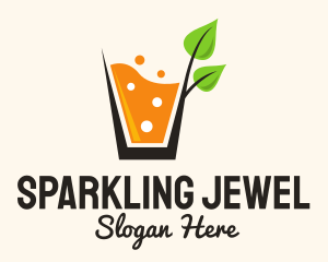 Organic Sparkling Orange Drink logo design