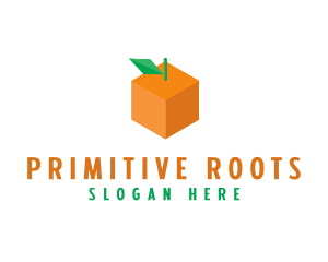 Primitive - Orange Cube Box logo design