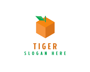 Gold Hexagon - Orange Cube Box logo design